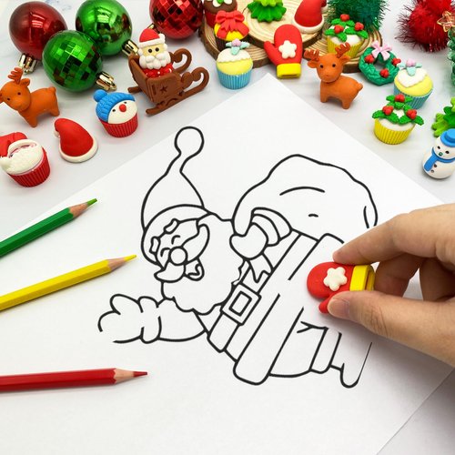 LanMa 30PC Christmas Erasers for Kids Animal Puzzle Eraser Desk Pets for Kids Classroom Rewards Party Favors Holiday Erasers