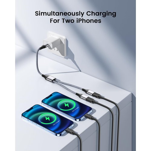 ANDTOBO USB Splitter, USB 2.0 A Male to 2 Dual USB Female Jack Y Splitter Hub Power Cord Extension Adapter Cable