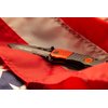 TAC Force Spring Assisted Folding Pocket Knife – Partially Serrated Black Blade, Black/Red Aluminum Handle w/ Fire Dept Logo, Rope Cutter, Glass Punch, Pocket Clip, Tactical, EDC, Rescue - TF-740FD
