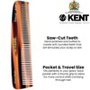 Kent Set Men's Hair Pocket Combs, Tortoise 81T X-Small, FOT All Fine Tooth, R7t Double Toothed Fine and Coarse. Best Hair, Beard and Mustache Grooming Kit for Travel and Home Care, Handmade in England