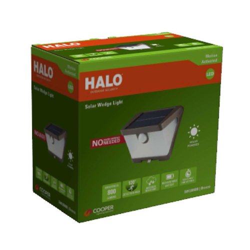 HALO OutdoorSolar Wedge LED Security Flood Light with Motion Sensor -800Lumens -Bronze (SWL0840B)