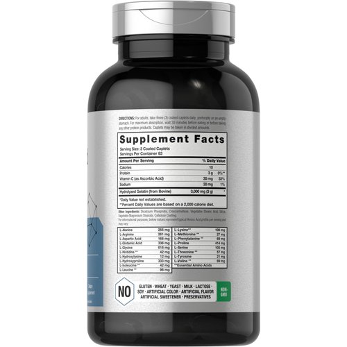 Horbäach Amino Acid Complex 3000mg | 250 Caplets | Non-GMO, Gluten Free Supplement