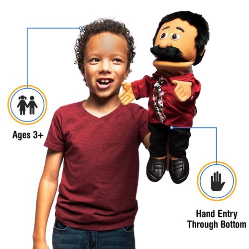 14" Carlos, Hispanic Dad/Businessman, Hand Puppet