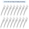 Gingbiss 24 Pcs Duck Billed Hair Clips for Styling Sectioning, 3.5 inch Metal Alligator Hair Clips for Women, Pin Curl Clips for Hair Roller,Salon,Bows DIY, Silver
