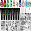 Biutee Nail Stamper Kit Nail Art Stamping Plate Set 8 Stamping Nail Polish Gel 12 Stamp Plate Jelly Silicone Stamper Flower Animal Lace Girl StarTemplate Tool Supplies Christmas style design