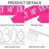 Casoty 30th Birthday Sash and Tiara for Women, 30th Birthday Decorations for Women, 30th Birthday Crown and Sash Set, Happy 30th Birthday Party Favors, 30th Birthday Gifts for Women