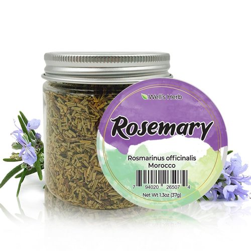 Well's Herb Dried Rosemary | 1.3 oz. | 100% Natural | Perfect for Herbal-Infused Hair Oil | for Hair & Skin Oil DIY | Rosemary Herb