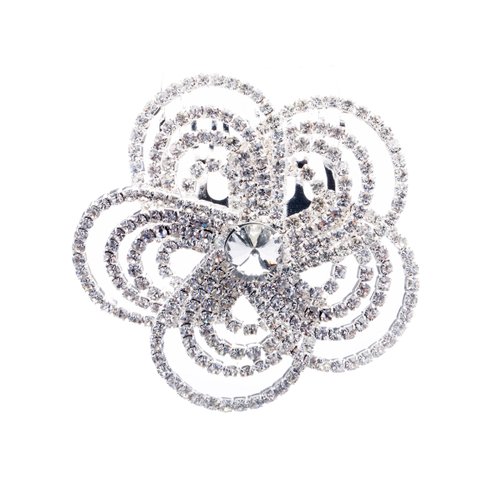 ACCESSORIESFOREVER Women Bridal Wedding Jewelry Crystal Rhinestone Luxurious Floral Design Hair Comb Pin