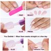 Press On Nails Short, SHOWMORE Nude Sheer Gel Jelly Fake Nails Medium Square Natural Semi-Transparent Glue On Nails False Nails Stick On Nails in 15 Sizes 30 Nail Kit with Glue for Wedding Nails