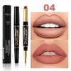 PHOERA Foundation Full Coverage,3Pcs Lip Liner and Lipstick Set Chestnut Nude Brown for Matte Finish,PHOERA Makeup Wrinkles Matte Natural Finish for a Flawless Complexion(104-Buff Beige+Lip SetA)