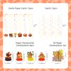 79PCS Thanksgiving Party Decorations Set Includes Pre-assembled GIVE THANKS Banner, Balloons, Paper Fans, Turkey Autumn Hanging Swirls, Honeycomb Centerpieces for Table, Thanksgiving Party Supplies
