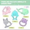 melii Baby Teethers, 100% Food Grade Silicone, Multiple Soft Textures to Soothe Baby's Gums, Teething Toy, BPA Free, Bulldog & Cat