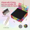 Mocoosy 400 Holographic Scratch Art Mini Notes for Kids, Glitter Rainbow Scratch Off Paper Arts Crafts Magic Scratch Note Cards Party Favor Supplies Christmas Stocking Stuffers Gift Box for Girls Boys
