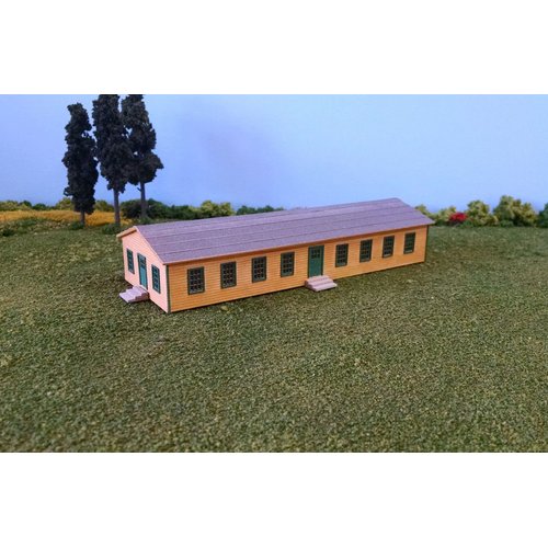 Train Time Laser N Scale Army Barracks Building Kit