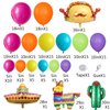 138Pcs Mexican Fiesta Balloon Arch Garland Kit Llama Sombrero Taco Cactus Foil Balloons for Mexican Themed Party Cinco De Mayo Taco Coco Birthday Carnival Baby Shower Decorations (Style 1)