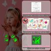 Partywind Temporary Tattoos for Girls, 50 Styles Luminous Tattoo Stickers for Kids Party Supplies Decorations will Glow at Night, Birthday Goodie Bag Stuffers for Children Party Favors