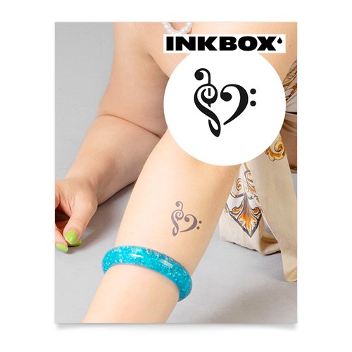 Inkbox Temporary Tattoos, Semi-Permanent Tattoo, One Premium Easy Long Lasting, Water-Resistant Temp Tattoo with For Now Ink - Lasts 1-2 Weeks, Mellifluous, 2 x 2 in