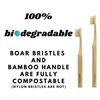 Gaia Guy Natural Bristle Bamboo Toothbrush Family Pack (NO Nylon - Boar Hair ONLY) - Totally Compostable & Biodegradable Boar Bristle and Bamboo Toothbrushes - Zero Waste - 4 Kids and 4 Adults