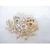Generic Gold or silver crystal flower hair comb barrette clip bridal clip bridal (Primary color: Silver)