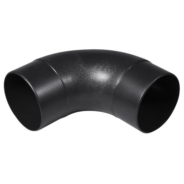 POWERTEC 70105 4" Elbow Dust Hose Connector, Black, 4", 90 Degree Elbow