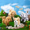 Halloscume 4 Pcs Puppy Stuffed Animal Interactive Electronic Plush Dog Animals Walking Barking and Wagging Tail Toys for Christmas Classroom Kids Birthday Gifts 7"