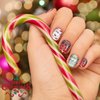 12 Sheets Christmas Nail Wraps Full Stickers Nail Polish Strips, DIY Self-Adhesive Nail Art Decals Santa Claus Xmas Tree Snowflake Pattern with 2 Piece Nail Files for Party Decor (168 Pieces)
