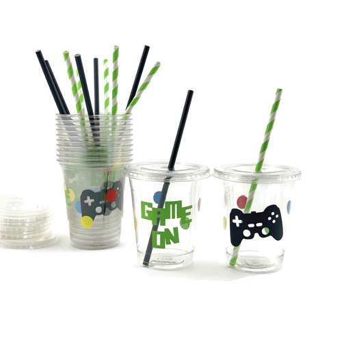 Video Game Birthday Party Disposable Cups (12 Set)