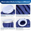 Ice Pack for Injuries Reusable: Ohuhu 3 Packs Ice Cold Packs Ice Bag Hot Water Hot & Cold Therapy Pain Relief for Knee Leg Injury No-Leak Breathable Waterproof Ice Bags 3 Sizes 6"/9"/11", Blue