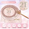 21st Birthday Decorations for Girls Rose Gold Sweet 21 Birthday Party Decoration for Her Rose Gold Plates Napkins Forks Set 21th Disposable Dinnerware Party Supplies for Girls Birthday Party Supplies