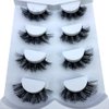 AMSDCN New 4 pairs natural false eyelashes fake lashes long makeup 3d mink lashes eyelash extension mink eyelashes for beauty (RD8)
