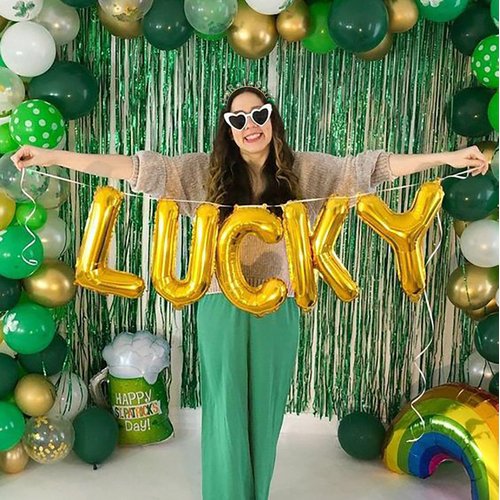 PHALIN St. Patrick's Day Headbands for Women Glitter Enamel Shamrock Hairband Letter LUCKY IRISH Headpiece Party Favors St. Patrick's Day Hair Accessory Gifts (IRISH)