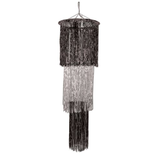 Beistle 3-Tier Shimmering Black & Silver Chandelier