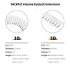 SRCKFIZ 3D Eyelash Extensions Volume Lash Extensions 0.10mm Premade Fans Lash Extension D Curl Russian Volume Individual Eyelashes Pro Granting Cluster Lash Extensions Supplies (3D-D-0.10, 8mm)
