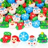 Christmas Erasers for Kids Bulk, Christmas Tree Santa Snowman Snowflake Erasers Assortment, Big Novelty Erasers Desk Pets for Party Favors Homework Rewards Holiday Gift, 40 Pcs