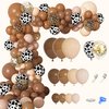 170Pcs CowBoy Balloons Garland Arch Kit, Cow Brown Neutral Blush Confetti Print Balloons for Western Cowboy Cowgirl Farm Animal Themed Baby Shower Bachelor Birthday Party Decorations Supplies