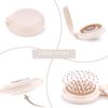 5 Pcs Travel Mirror Hair Brushes Folding Pocket Hair Brush with Mini Makeup Mirror for Travel Men Women and Girls (4 Pcs Round and 1 Pcs Rectangle Shape)