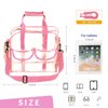 MOFASVIGI Clear Bag Stadium Approved, Waterproof Transparent See Through Tote Bag for Work, Sports Games,Concerts -12 x12 x6 (Pink)