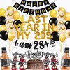 29th Birthday Decorations Party Supplies for Men Last Year in My 20s Balloons I AM 28+1 Glitter Banner 29th Birthday Foil Balloons Whiskey Balloon Cake Topper Cupcake Toppers