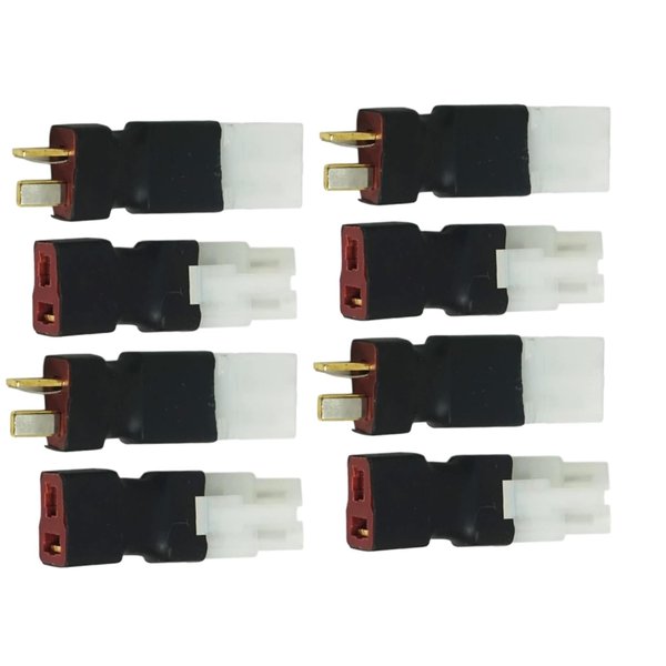 AFDHGS 8pcs Big Tamiya Style to Deans T Style Plug Female Male Adapter Connector for RC FPV Drone Car Truck Lipo NiMH Battery Charger ESC Parts