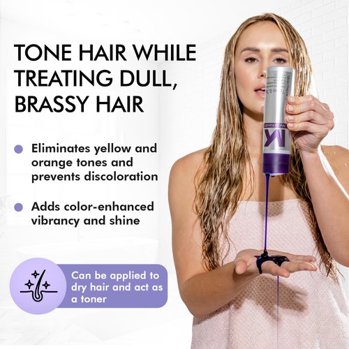 Mycro-Keratin Purple Shampoo for Blonde Hair, Silver, Gray, Highlighted Hair, Toning Purple Shampoo Salt-free Color Depositing & Toning (8.45 Fl Oz)