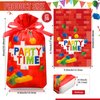 Bulyoou 60 Pcs Building Block Bags Building Blocks Birthday Bags Plastic Bricks Party Favor Bag Bricks Drawstring Candy Bag Bricks Goodie Bag Treat Bag for Gift Birthday Classroom Party Supplies