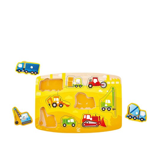 Hape Construction Peg Puzzle Game, Multicolor, 13cm x 5.1cm