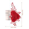 LALAFINA Red Flower Hair Comb Gold Rose Bridal Side Combs Floral Rhinestone Pearl Combs for Wedding Party Prom Chrismas Valentine's Day