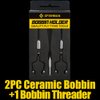 XFISHMAN Fly-Tying-Bobbin-Holder 2 Pack Fly Fishing Ceramic Bobbin with Bobbin Threader Holder Fly Tying Tools Set (Ceramic Bobbin 2 Pack & 1 Bobbin Threader)