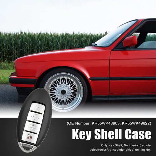 uxcell 4 Buttons Uncut Insert Key Fob Remote Control Case Shell Replacement KR55WK48903 for Nissan Altima 2007-2012 Maxima 2010-2012