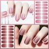 DANNEASY 16 Sheets French Nail Polish Stickers Full Nail Wraps French Tip Nail Strips Gel Nail Polish Strips Self Adhesive Fingernail Sticker Nails for Women with Nail File, Cuticle Stick