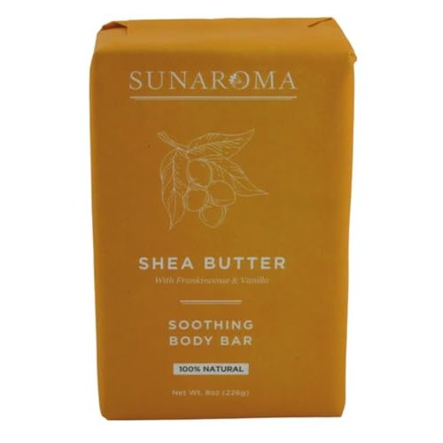 Sunaroma Soap Bar Shea Butter 8 Ounce (Pack of 3)