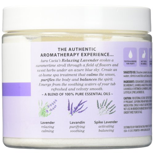 Aura Cacia Relaxing Lavender Aromatherapy Mineral Bath | 16 oz. Jar