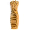 Sitronugras Handmade Carved Green Sandalwood Hair Comb, Fine Tooth Wooden Comb，Anti-Static No Snag Wood Combs for Women Kids,Oriental Gift for women with gift box (Cheongsam)