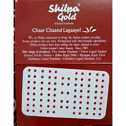 Plain Red Bindi Smallest Size Size No. 9 (Pack of 2) Total Number of Bindis 180 Color Red Lal Bindi Sticker Bindis